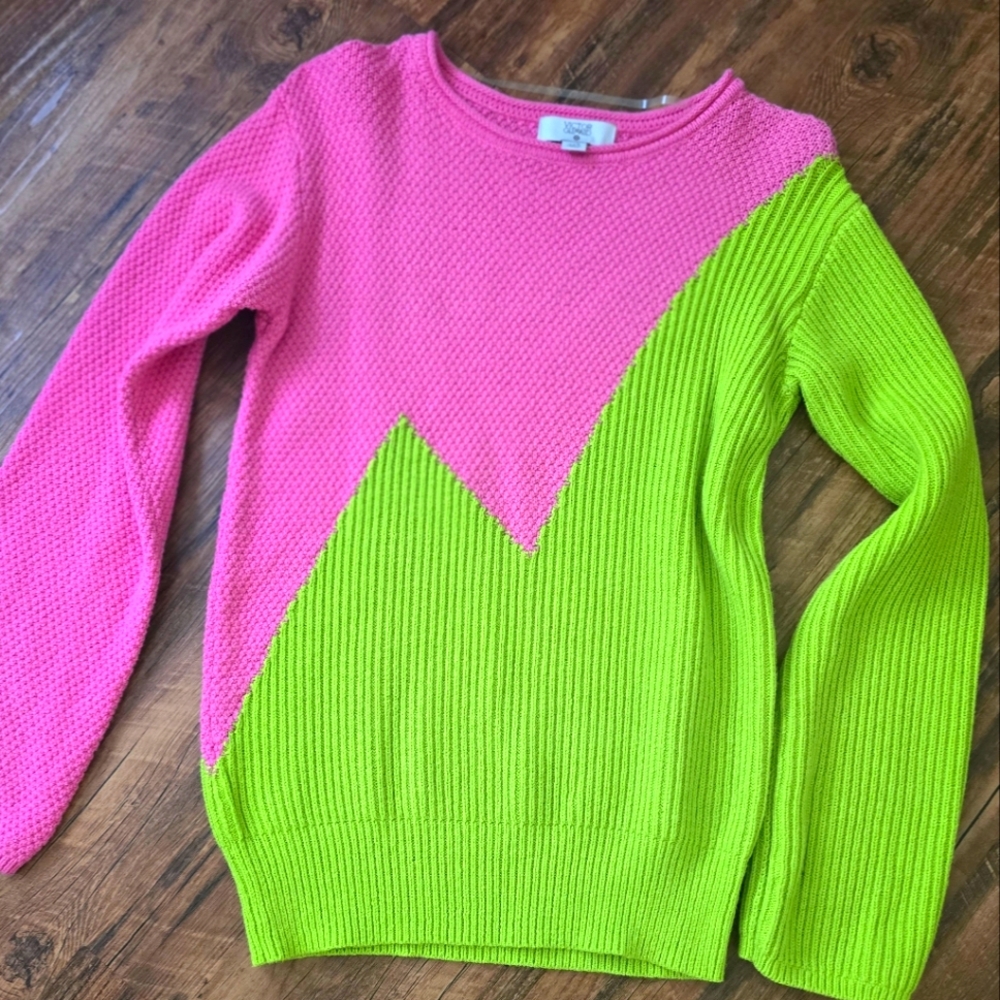 Victor Glemaud for Target Color Block Sweater Longline Pink Green XXS